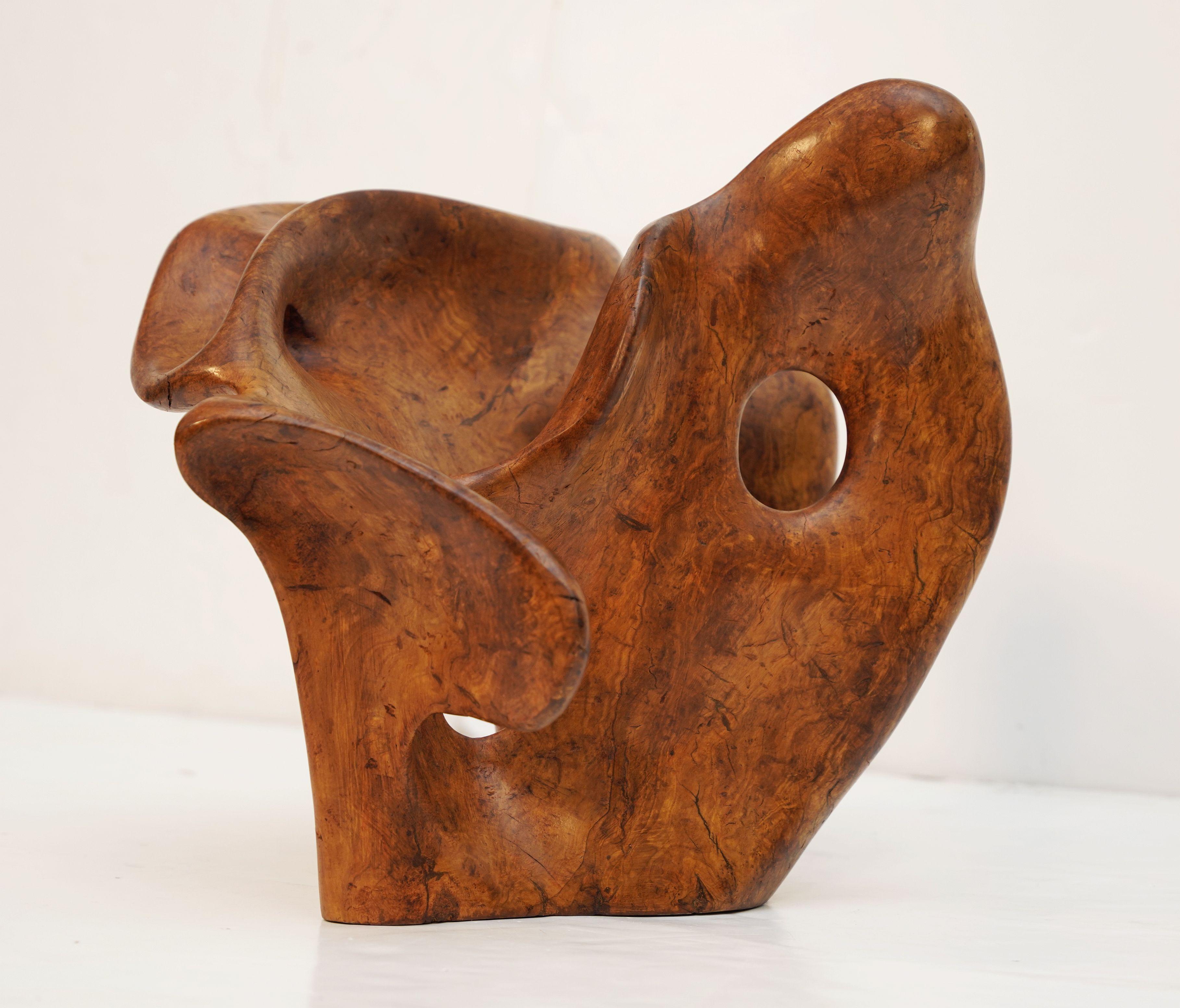 Francese Scultura astratta a forma libera in legno d'olivo dalla Francia in vendita
