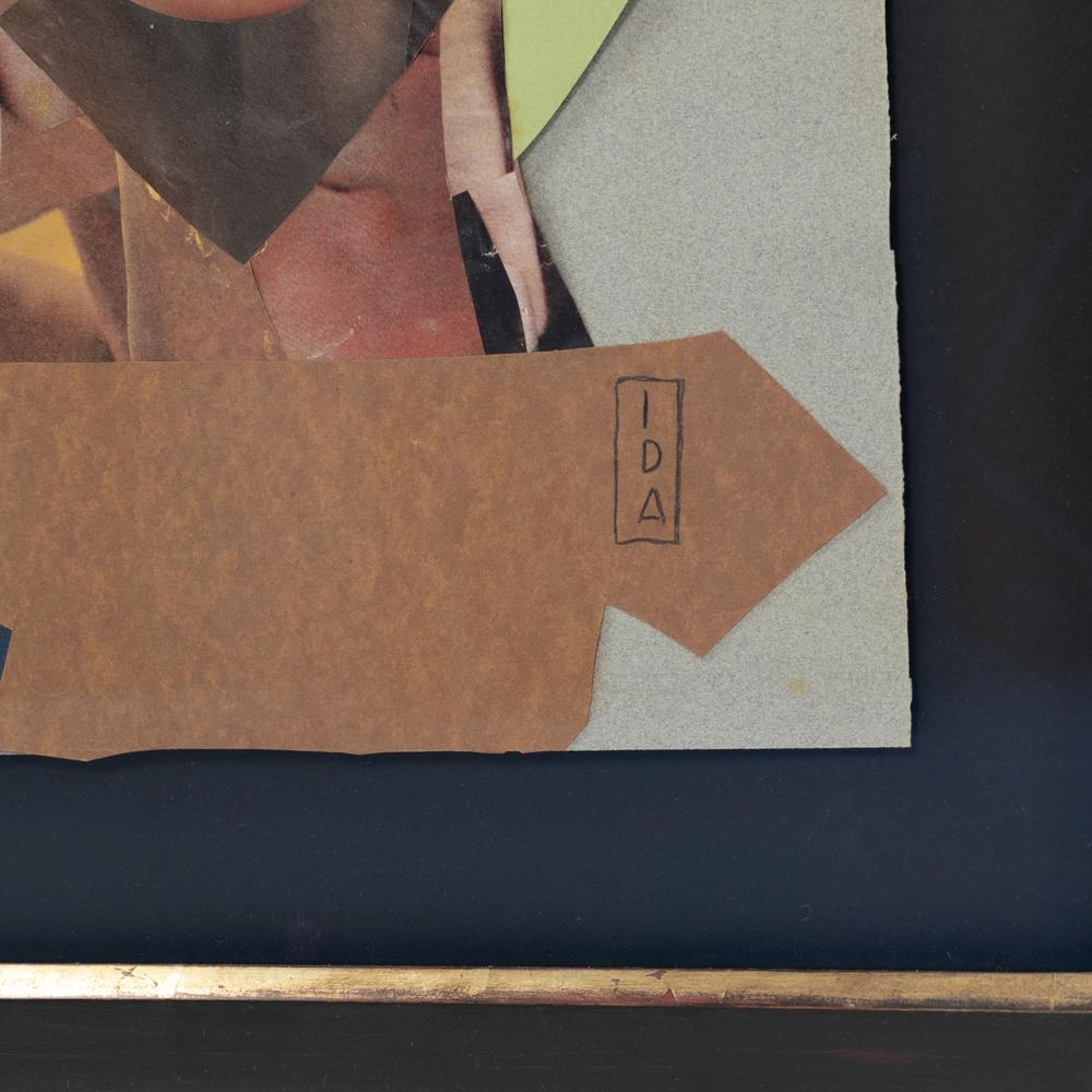 Abstrakte französische kubistische Collage von Ida Colucci aus der Mitte des Jahrhunderts, handsigniert  im Zustand „Gut“ im Angebot in Salzburg, AT