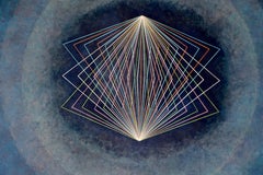 Abstract Geometric Acrylic on Masonite Signed Tania / La Jolla