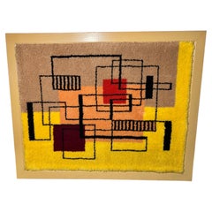 Abstract , Geometric Art Deco wool rug / wall hanging by Irene Rice Pereira