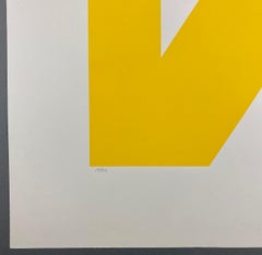 Abstract Geometric Blue and Yellow 70s Limited Edition Silkscreen Print