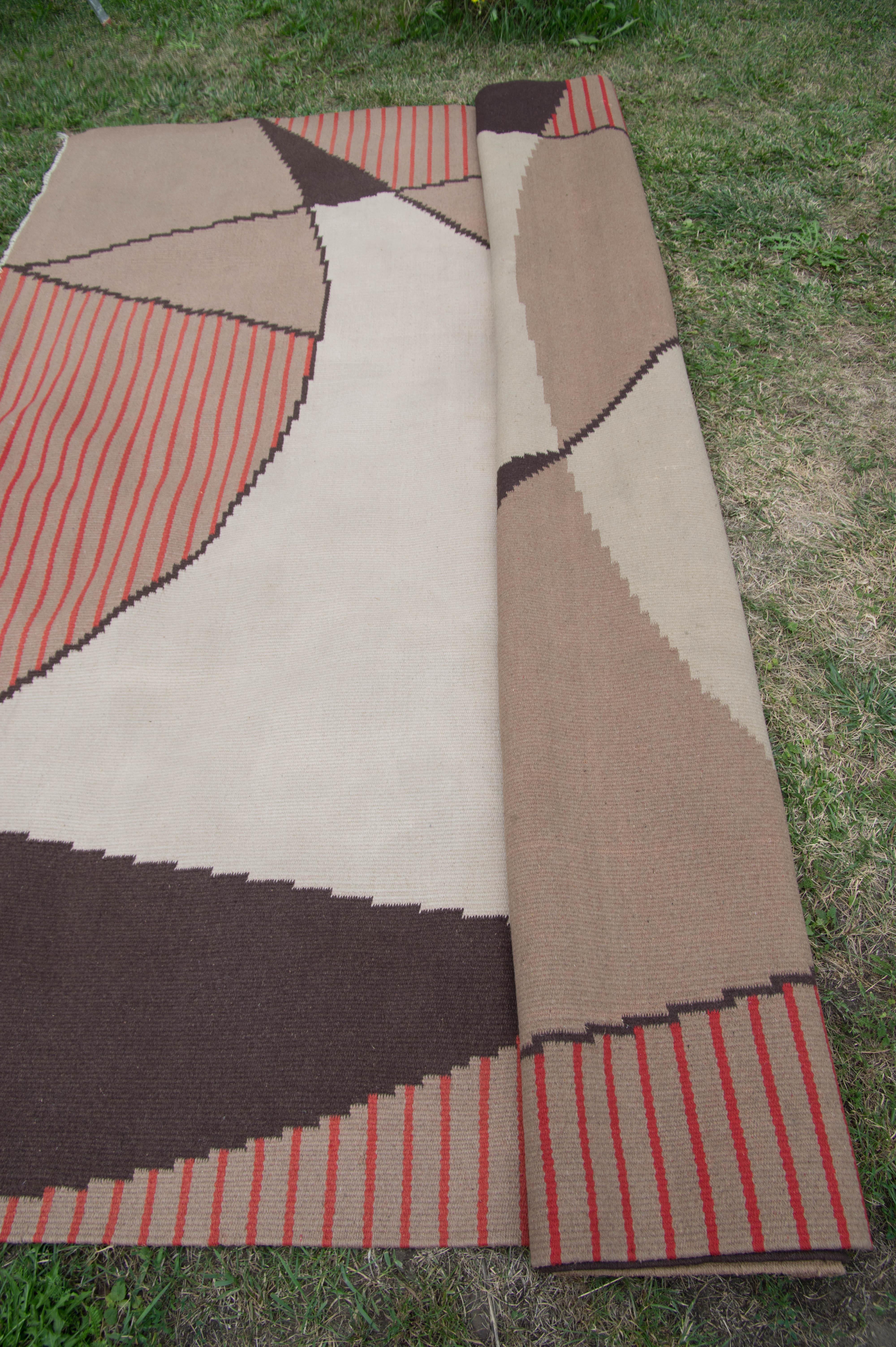 Abstract Geometric Carpet, Czechoslovakia, 1940s For Sale 6