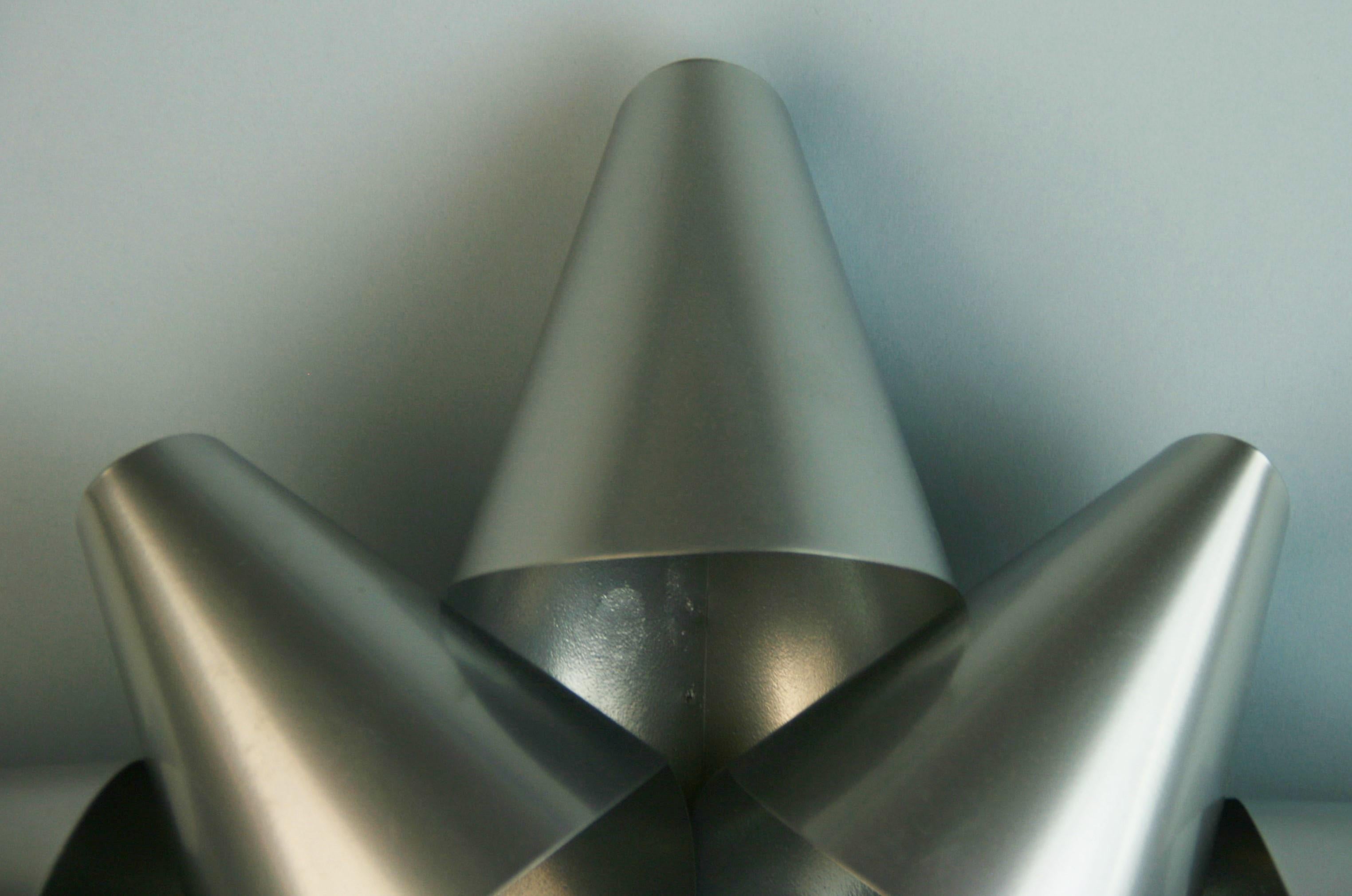 Late 20th Century Abstract Geometric Cone Metal Wall Sculpture For Sale