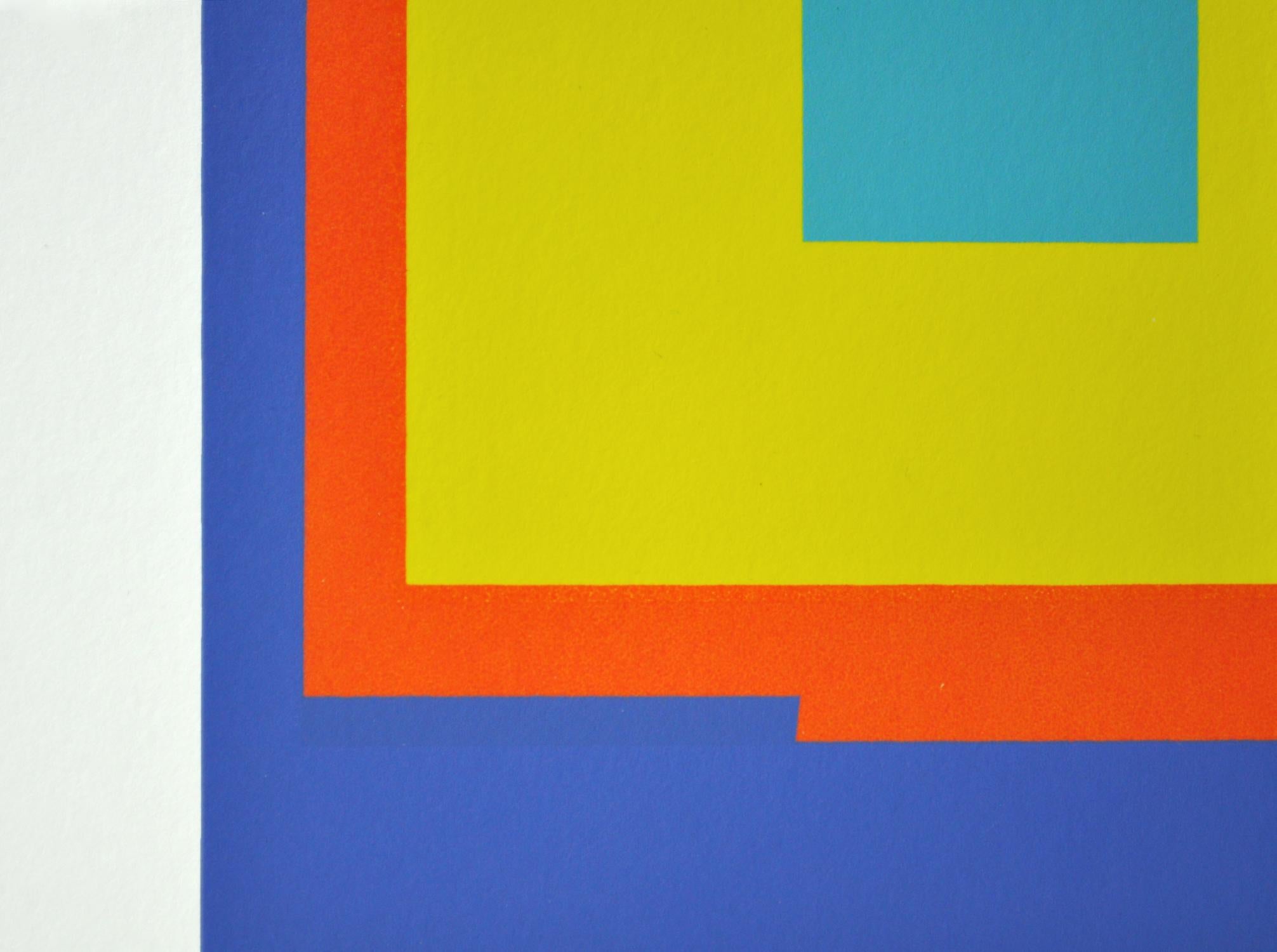Abstract Geometric Danish Screen Print by Ib Geertsen, Signed In Excellent Condition In Vordingborg, DK