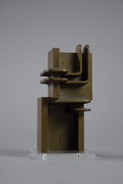 Sculpture géométrique abstraite en fer, 1971