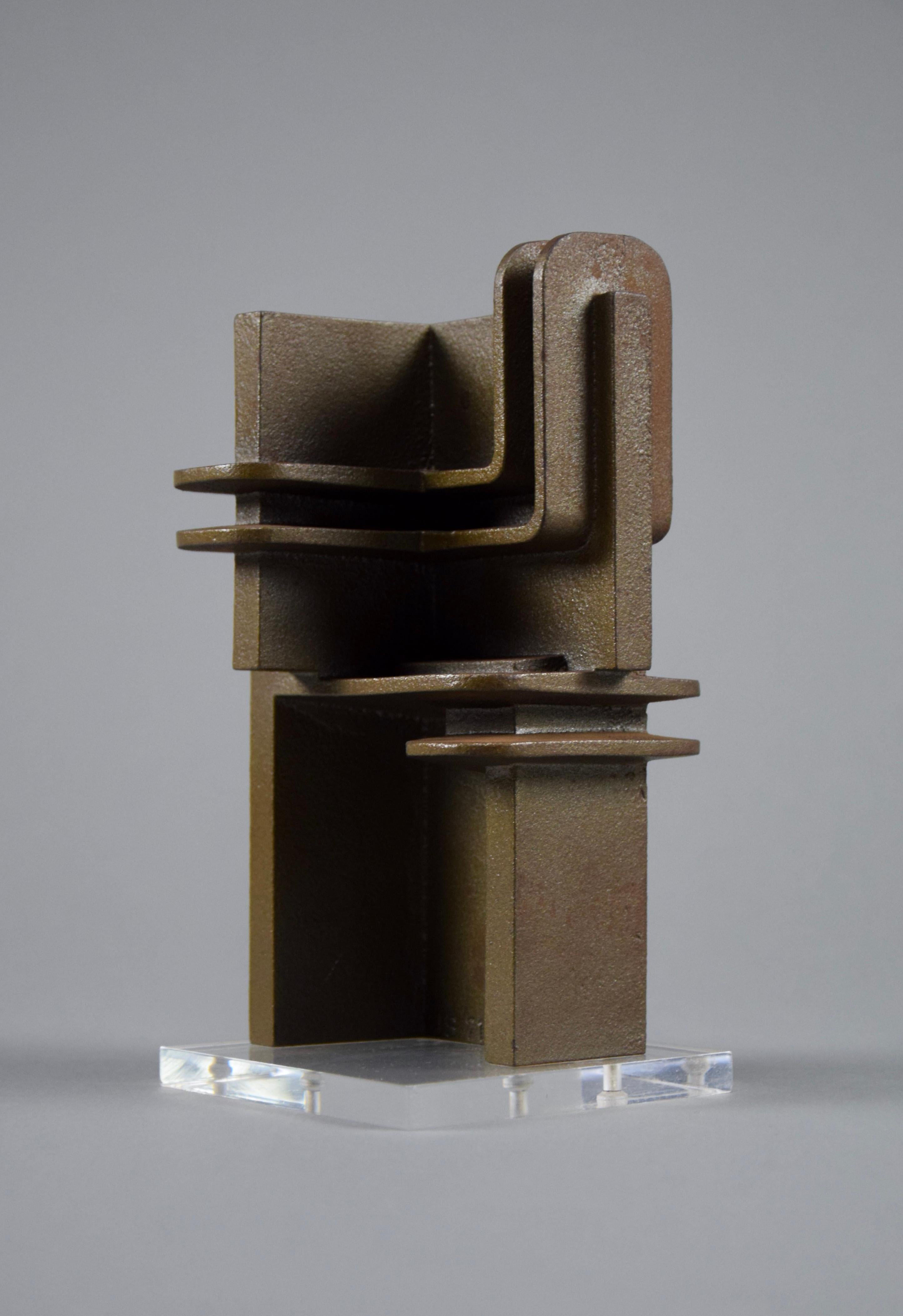 Dutch Abstract Geometric Iron Sculpture, 1971 For Sale