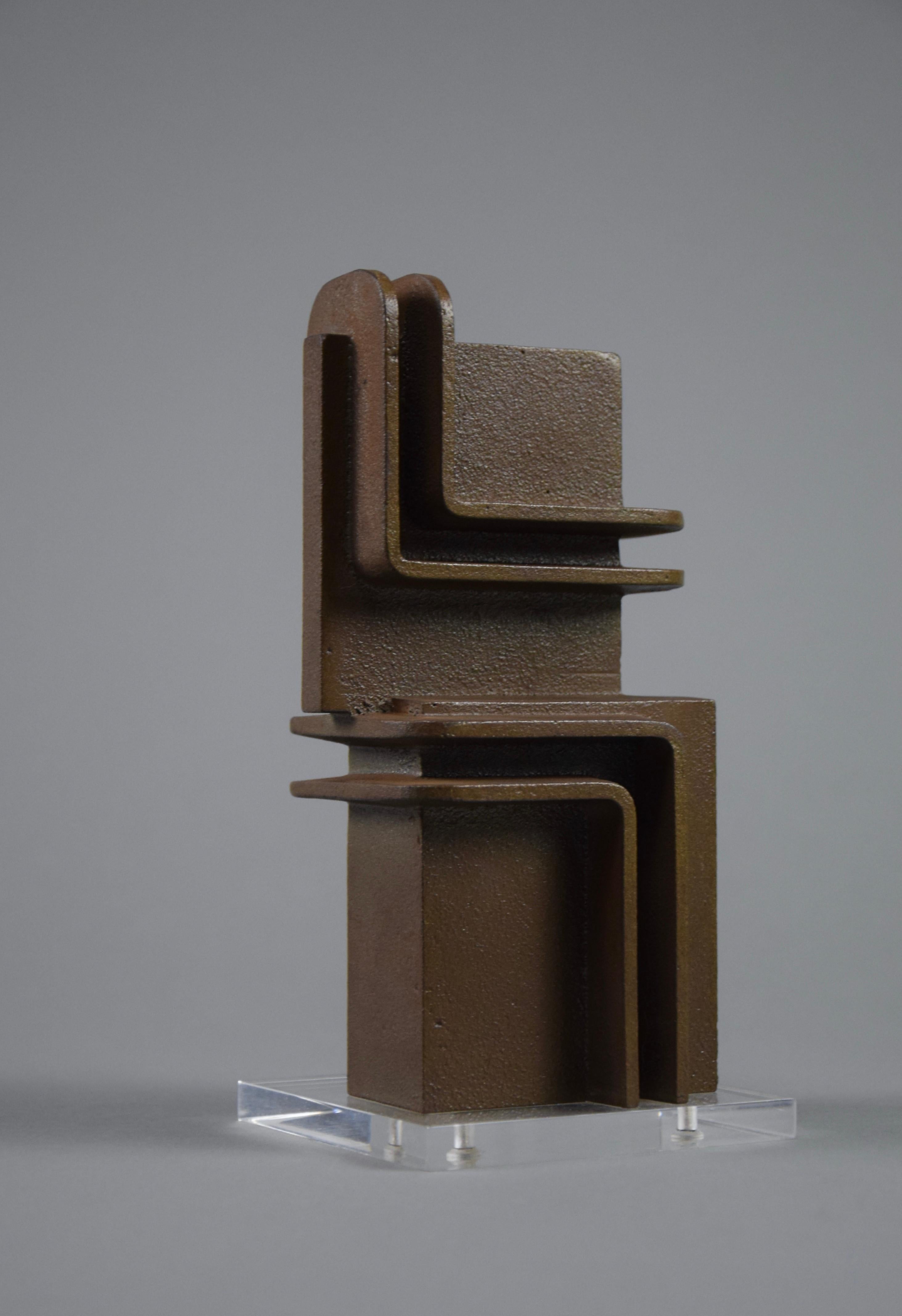 Abstrakte geometrische Eisenskulptur, 1971 im Zustand „Gut“ im Angebot in Weesp, NL