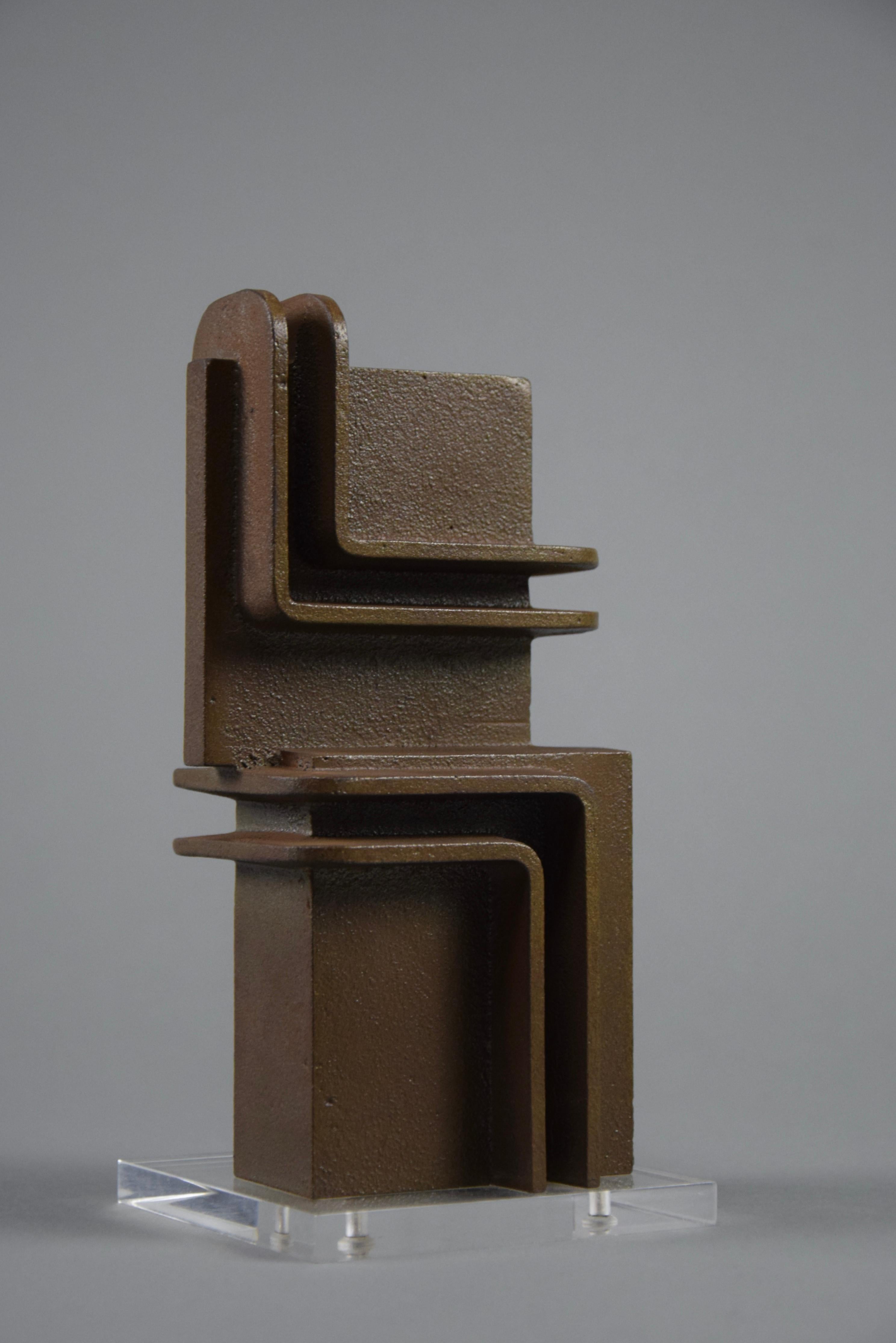Abstrakte geometrische Eisenskulptur, 1971 (Ende des 20. Jahrhunderts) im Angebot