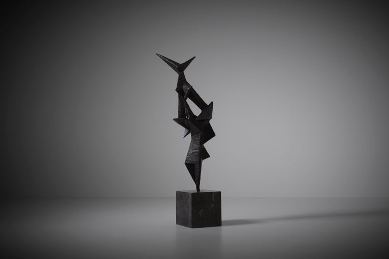 Abstract Geometric Metal Sculpture, 1960s For Sale at 1stDibs