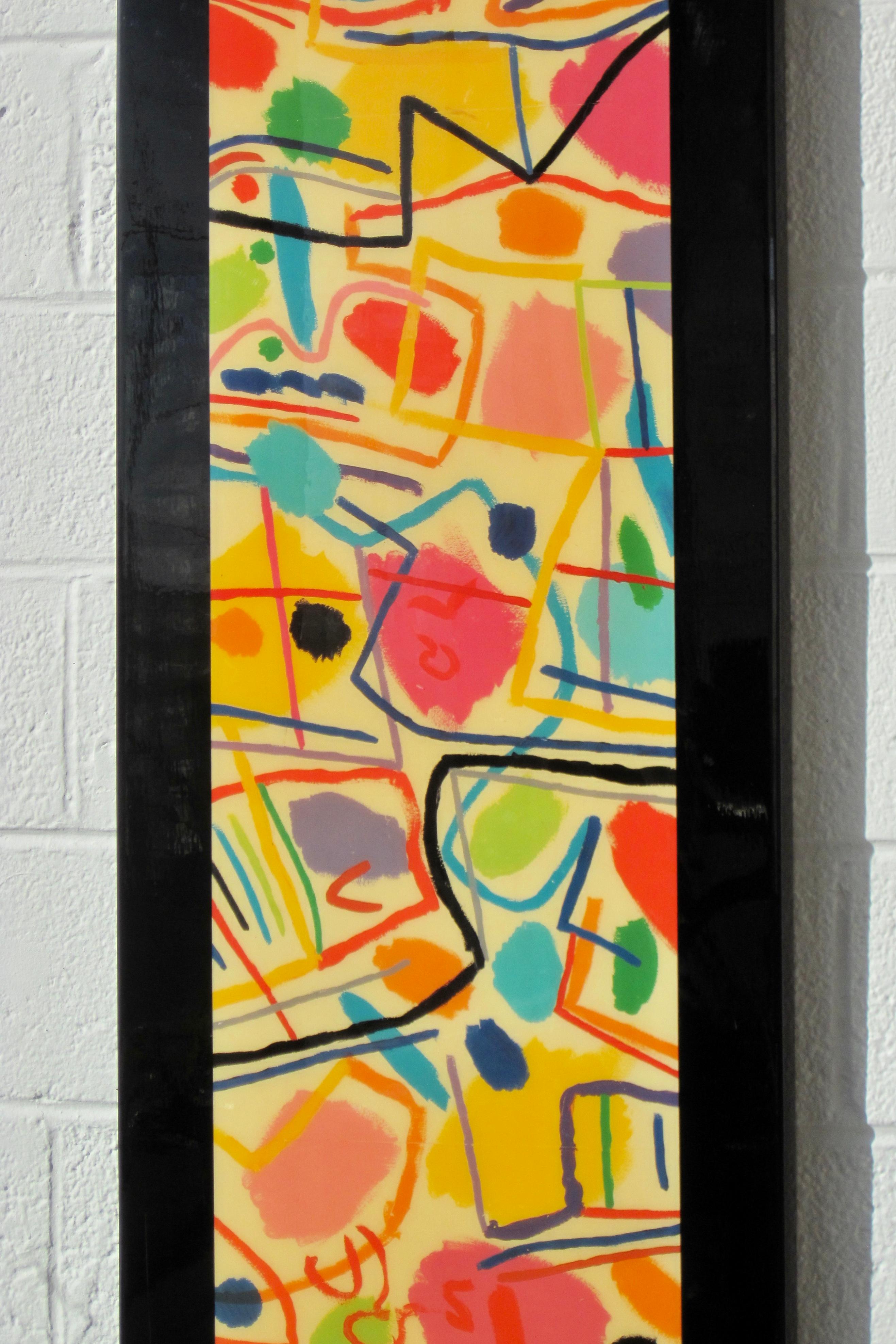 American Abstract Geometric Minimalist Acrylic Art Panel, Bo Von Hohenlohe For Sale