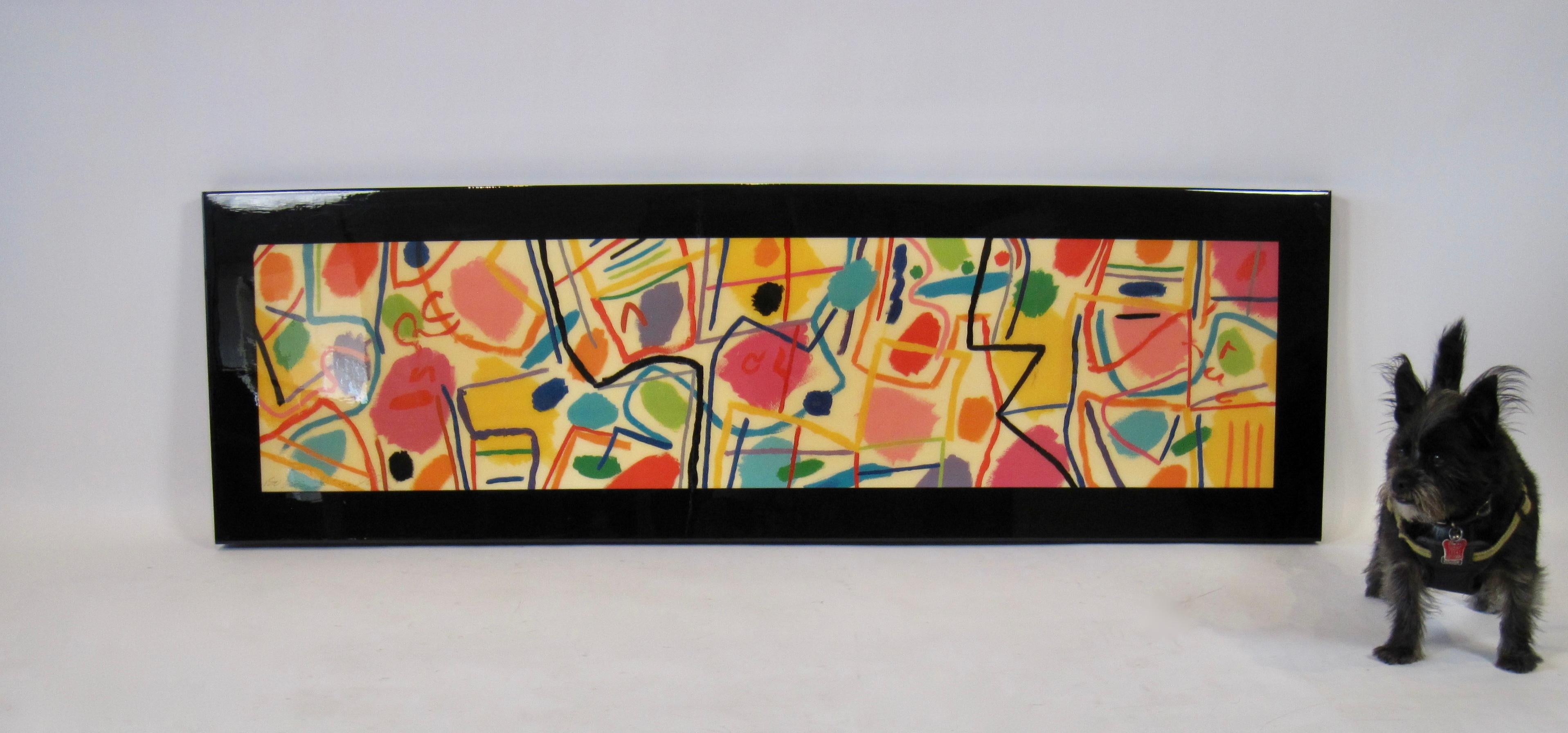 Abstract Geometric Minimalist Acrylic Art Panel, Bo Von Hohenlohe In Good Condition For Sale In Ferndale, MI