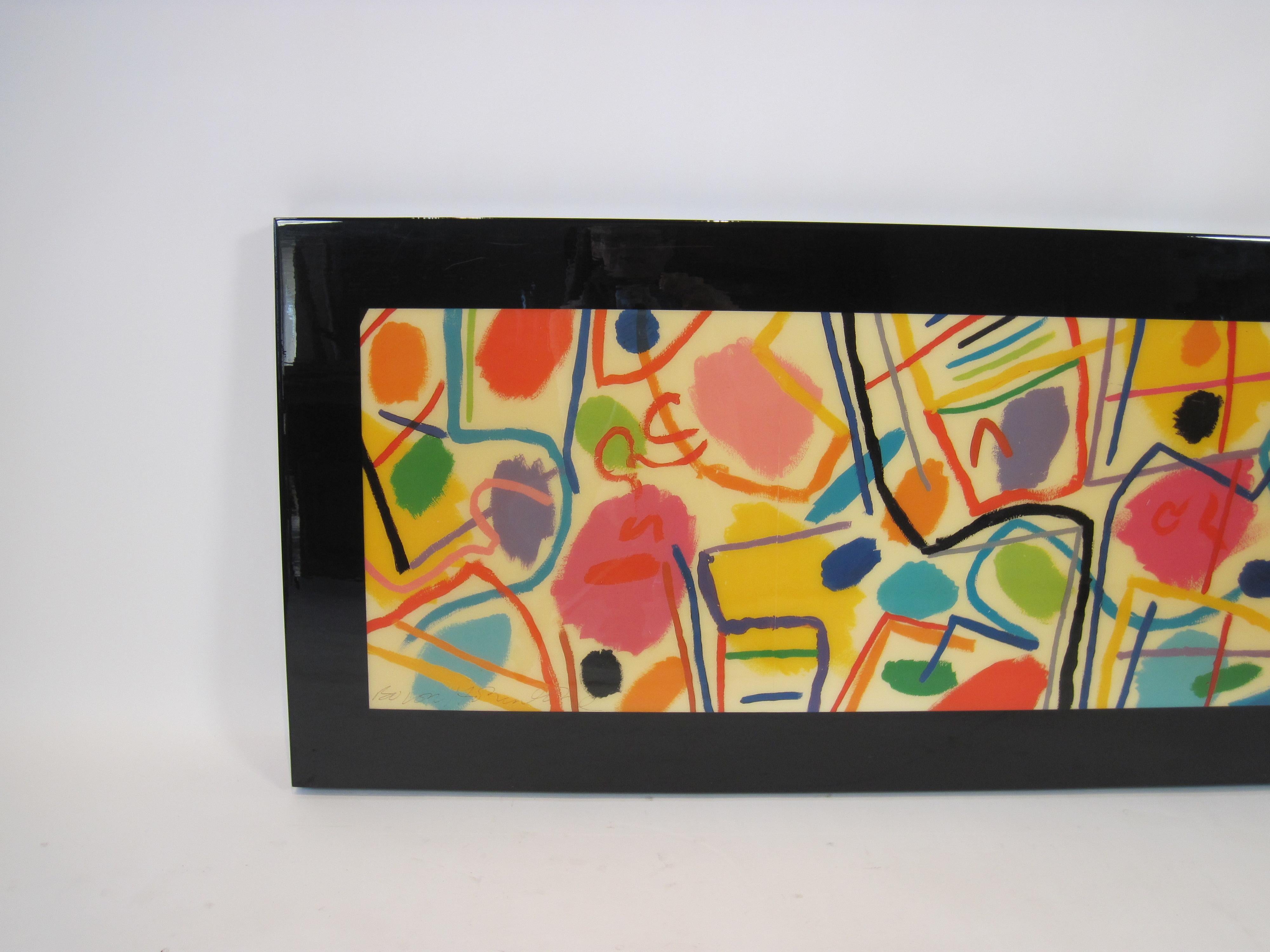 Abstract Geometric Minimalist Acrylic Art Panel, Bo Von Hohenlohe For Sale 1