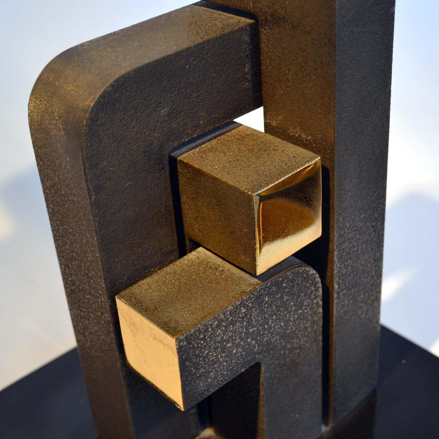 Abstract Geometric Minimalist Bronze Sculpture by Zonena 1979 in Limited Edition 2