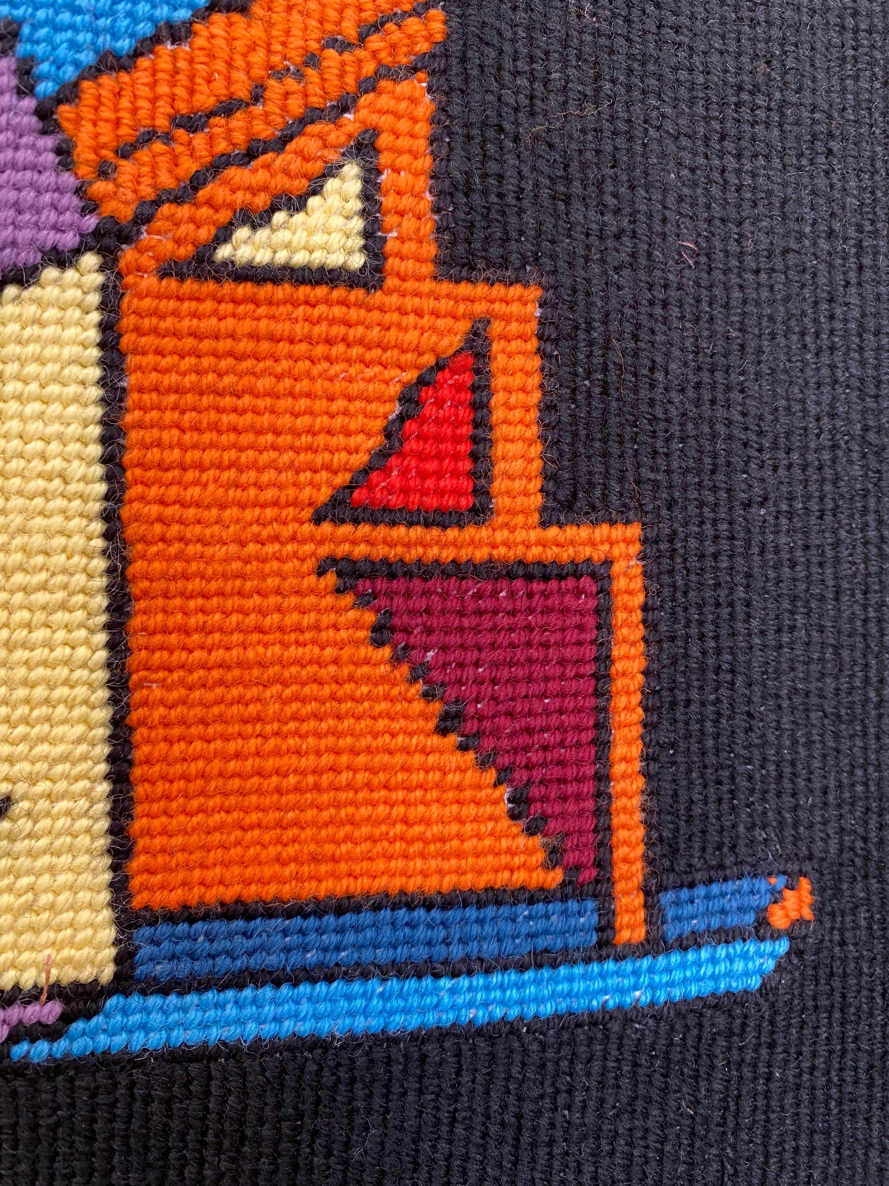 Abstrakte geometrische Nadelspitze (Textil) im Angebot