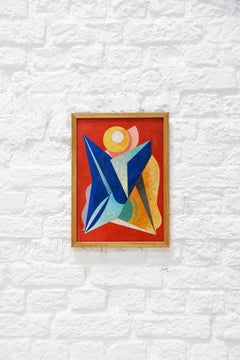 Abstract Geometric Painting, Unknown Artist, 1950s