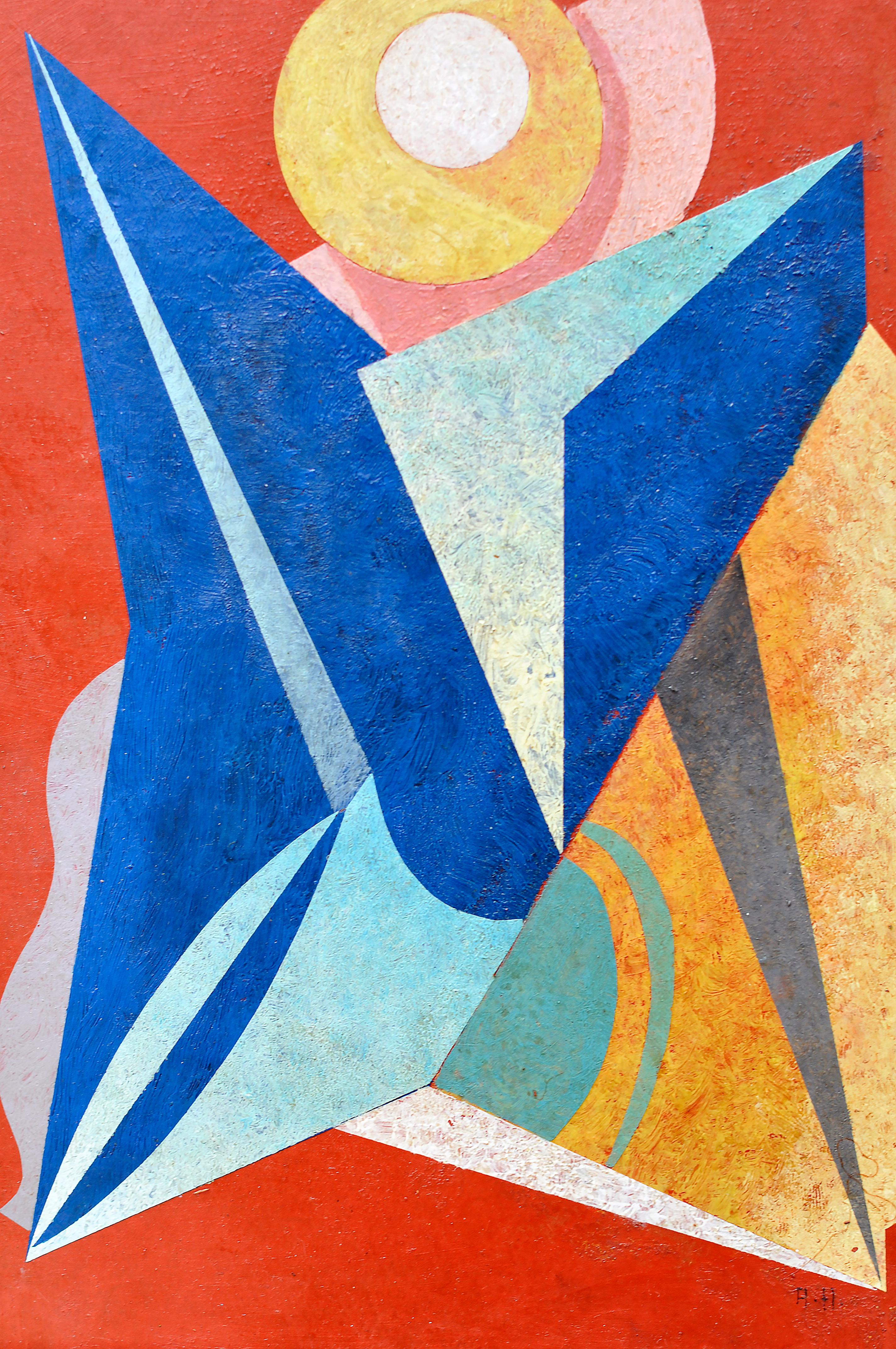 Pintura Geométrica Abstracta, Artista Desconocido, Años 50 mediados del siglo XX en venta