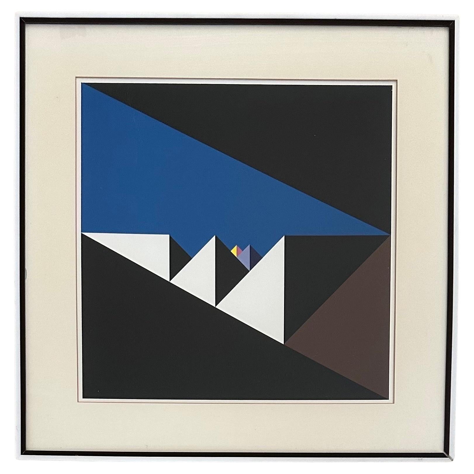 Eine abstrakte geometrische Serigraphie mit dem Titel 