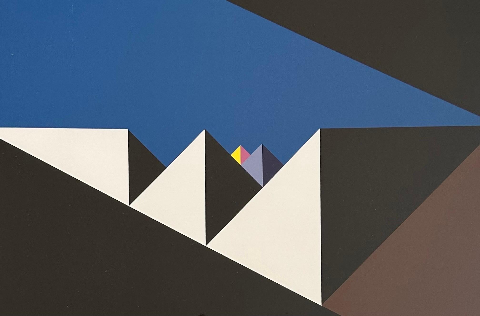 Abstrakte geometrische Serigraphie „Temple of Light“ von Walter Allner (20. Jahrhundert) im Angebot