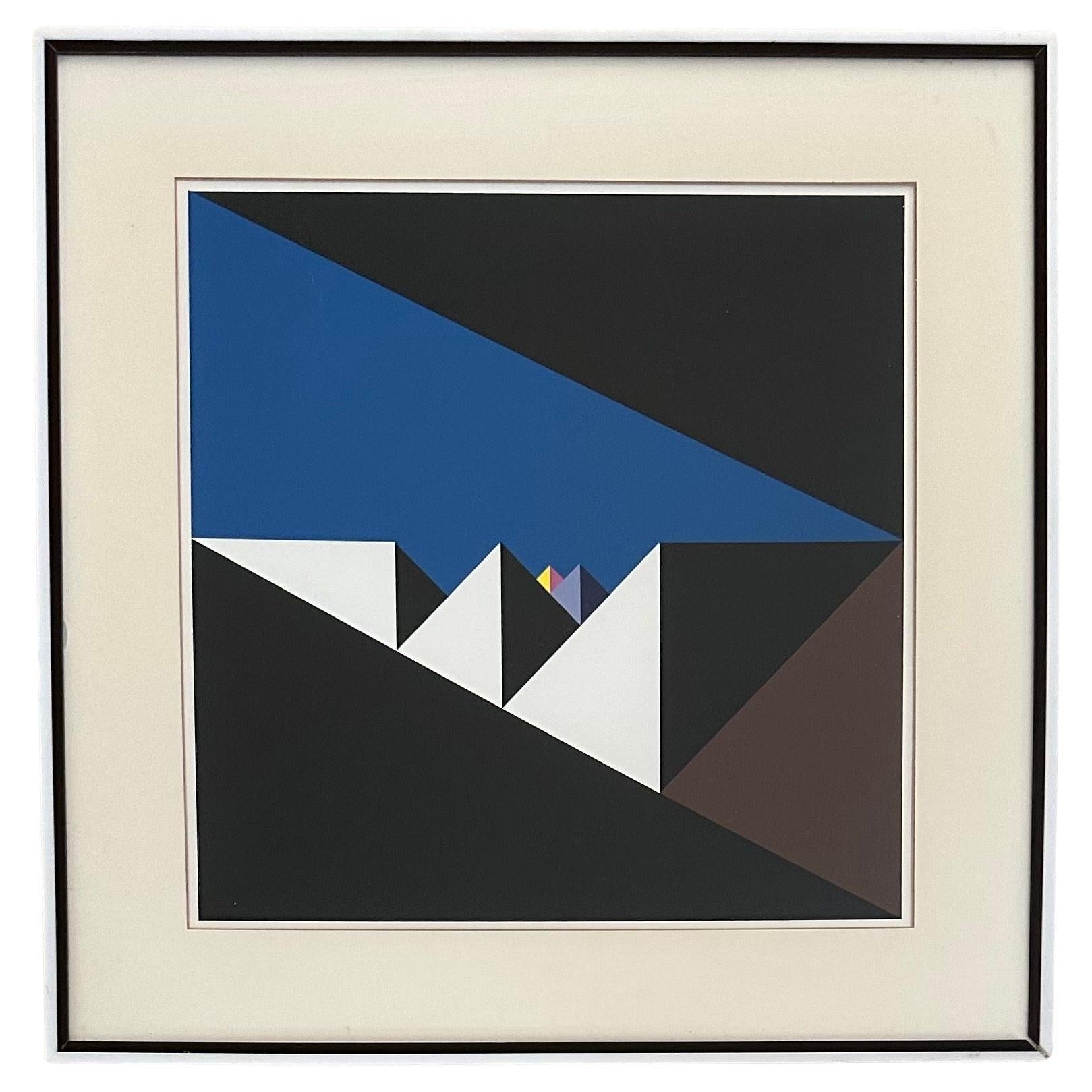 Abstract Geometric Serigraph "Temple of Light" by Walter Allner For Sale