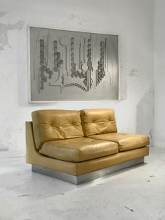 A MODERNIST OP-ART Abstract Geometric WALL PANEL RELIEF PANTING, Italy 1970