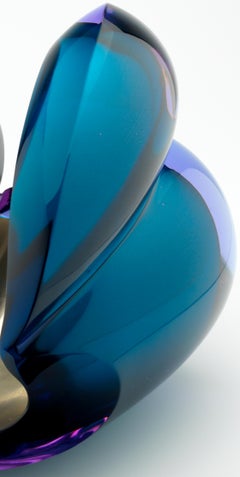 Sculpture abstraite en verre et palladium, Barbara Nanning