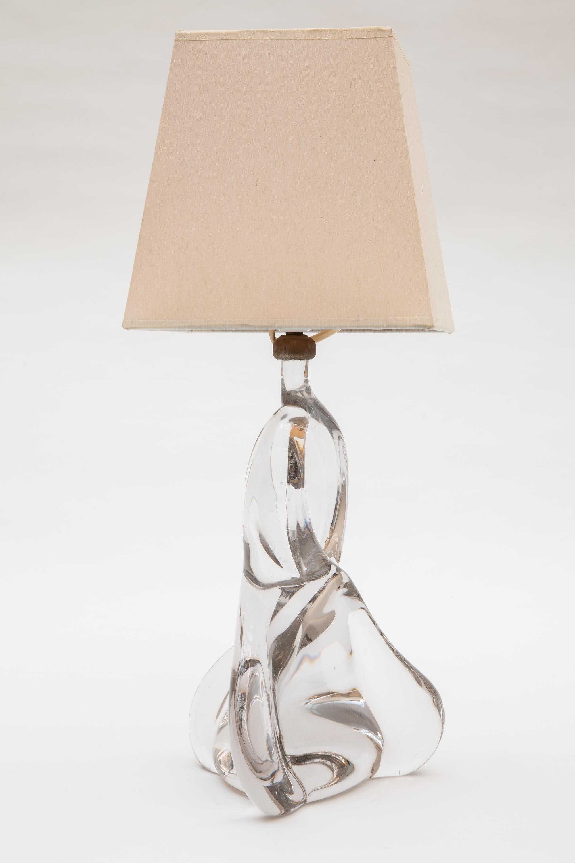 Mid-Century Modern Abstract Glass Table Lamp Designed by Val St Lamber, Belgium
