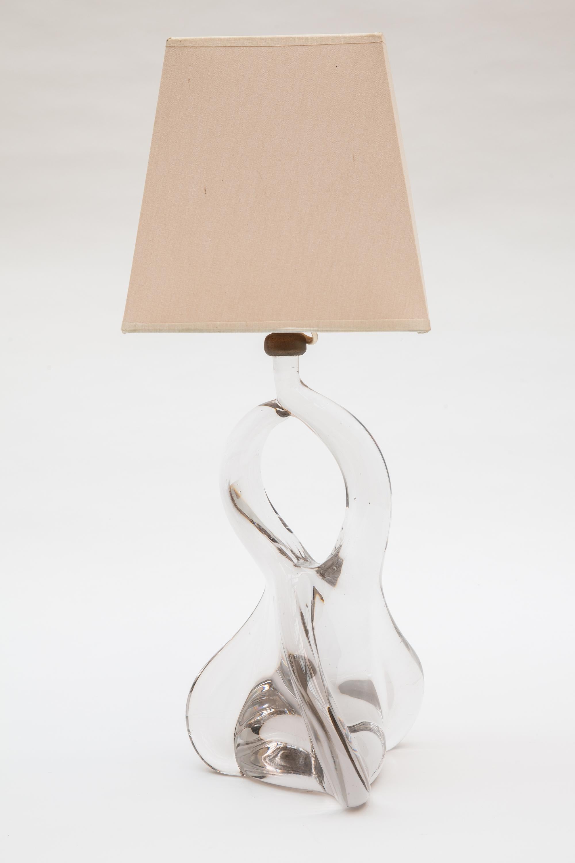 Belgian Abstract Glass Table Lamp Designed by Val St Lamber, Belgium