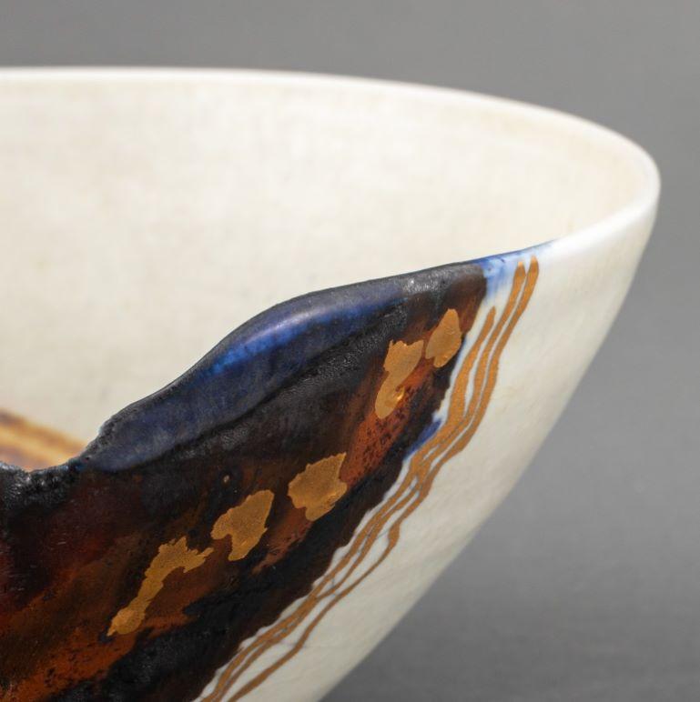 Unknown Abstract Glazed Porcelain Bowl  For Sale