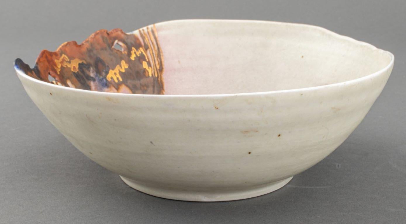 Abstract Glazed Porcelain Bowl  In Good Condition For Sale In New York, NY