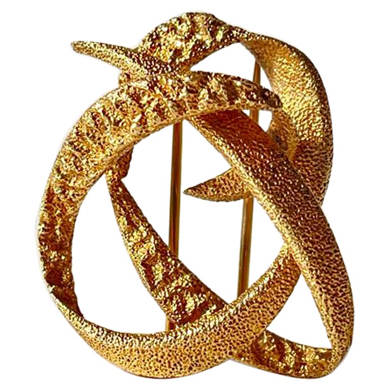 Broche abstracto de oro de Chaumet, Francia, años 70