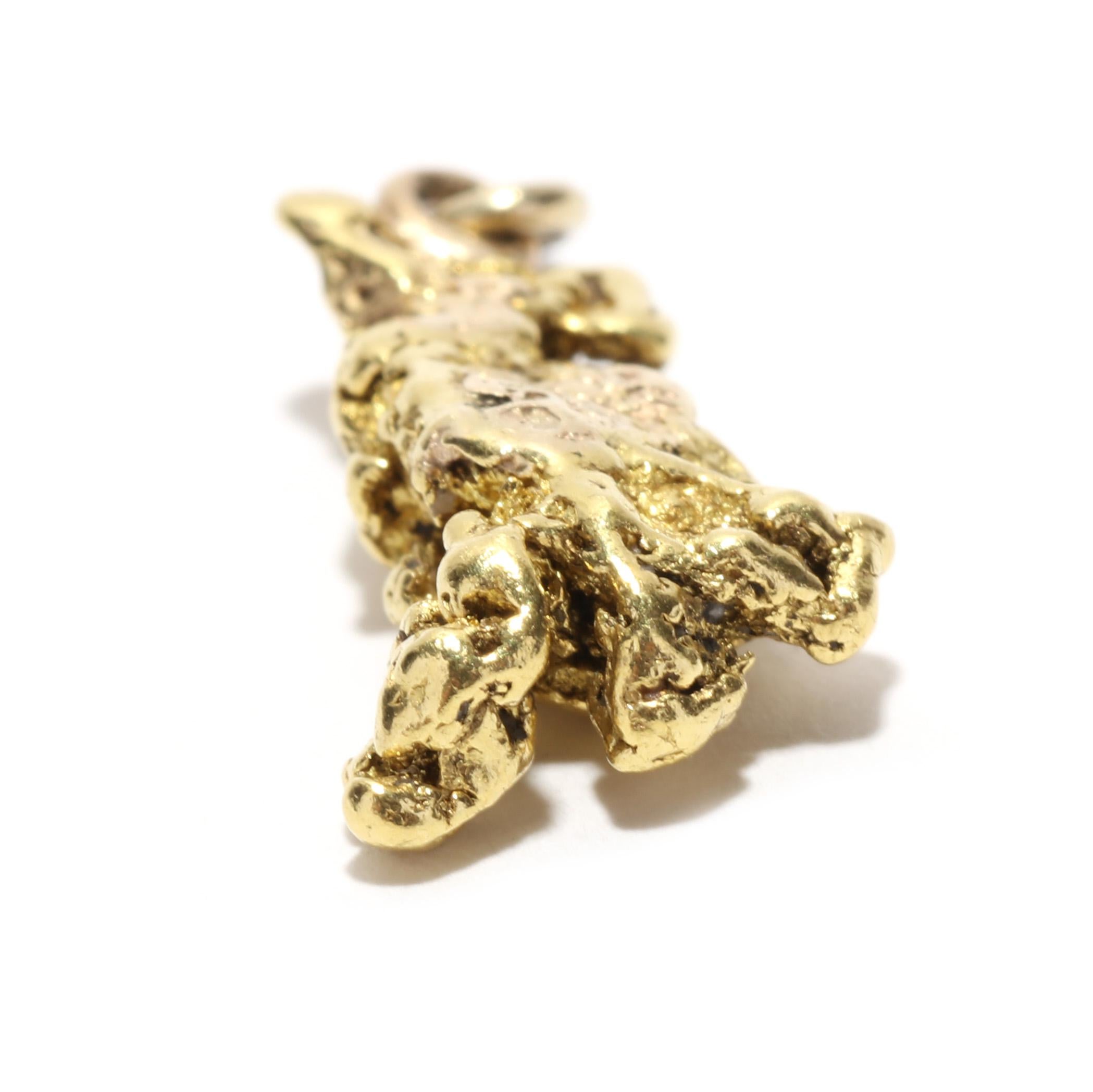 Abstract Gold Nugget Charm, 18KT Yellow Gold In Good Condition In McLeansville, NC