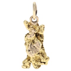 Abstract Gold Nugget Charm, 18KT Yellow Gold