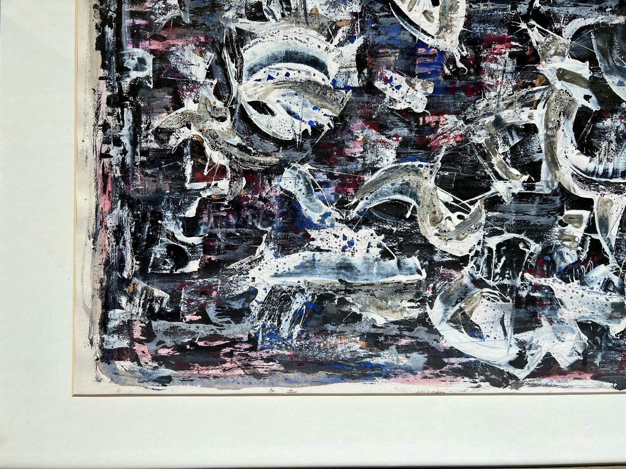 gouache abstract painting