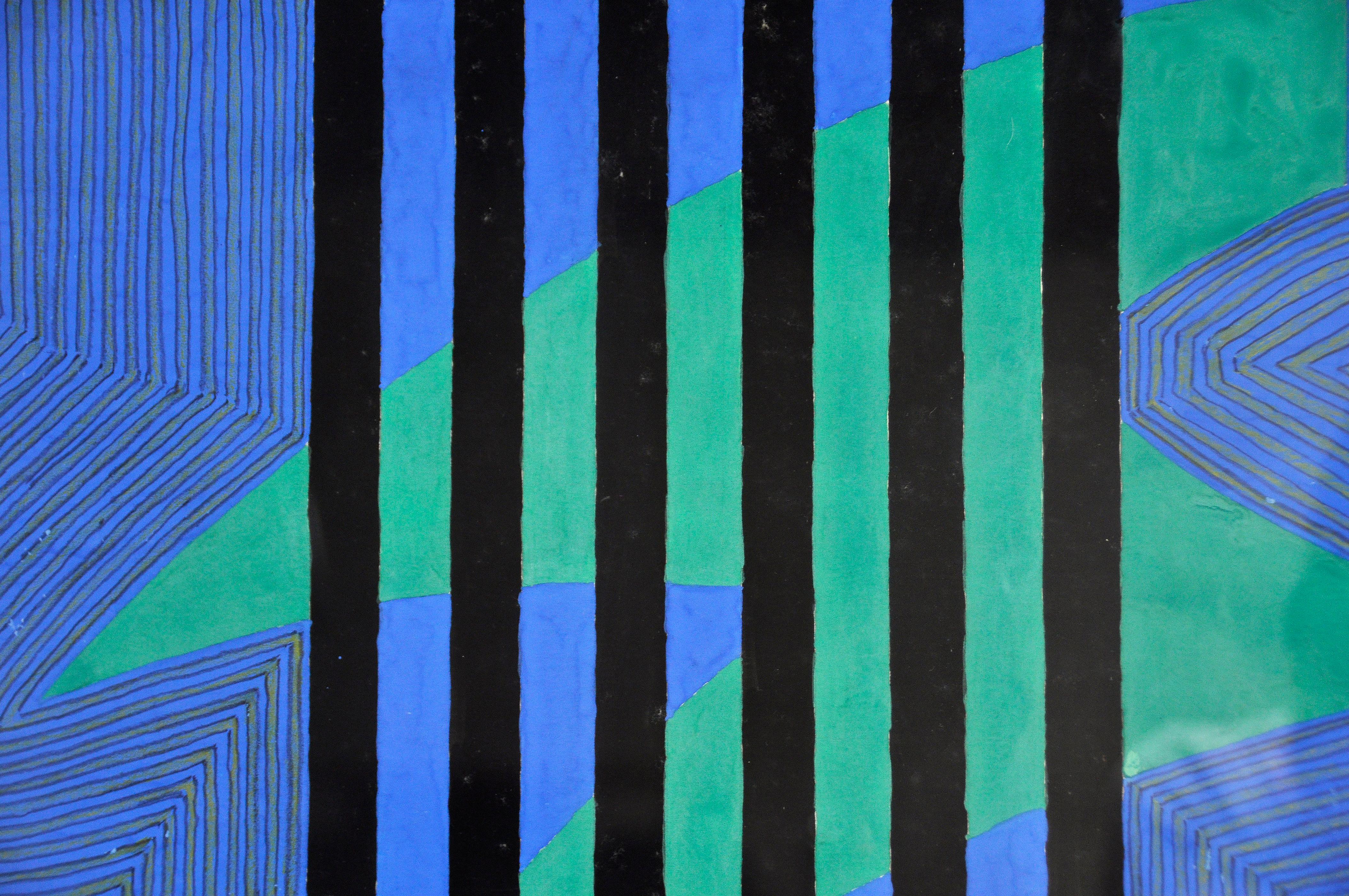 Abstract Guache Composition by Jozef Mees, Belgian Constructivism 1976 For Sale 4