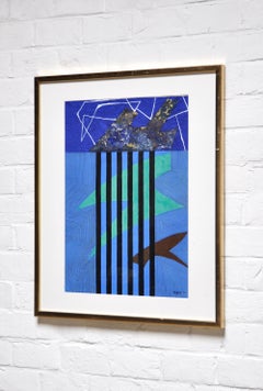 Abstract Guache Composition by Jozef Mees, Belgian Constructivism 1976