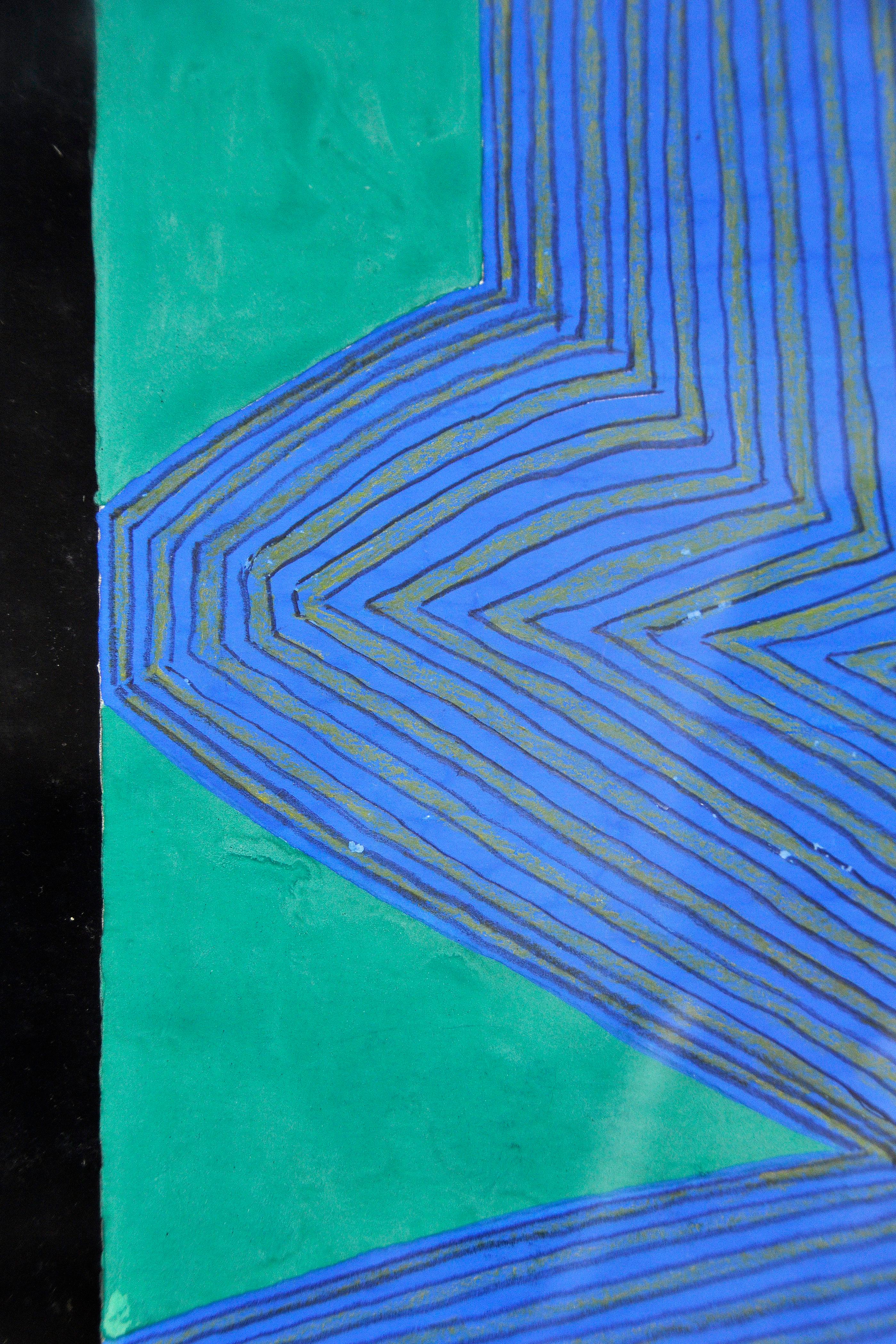 Late 20th Century Abstract Guache Composition by Jozef Mees, Belgian Constructivism 1976 For Sale