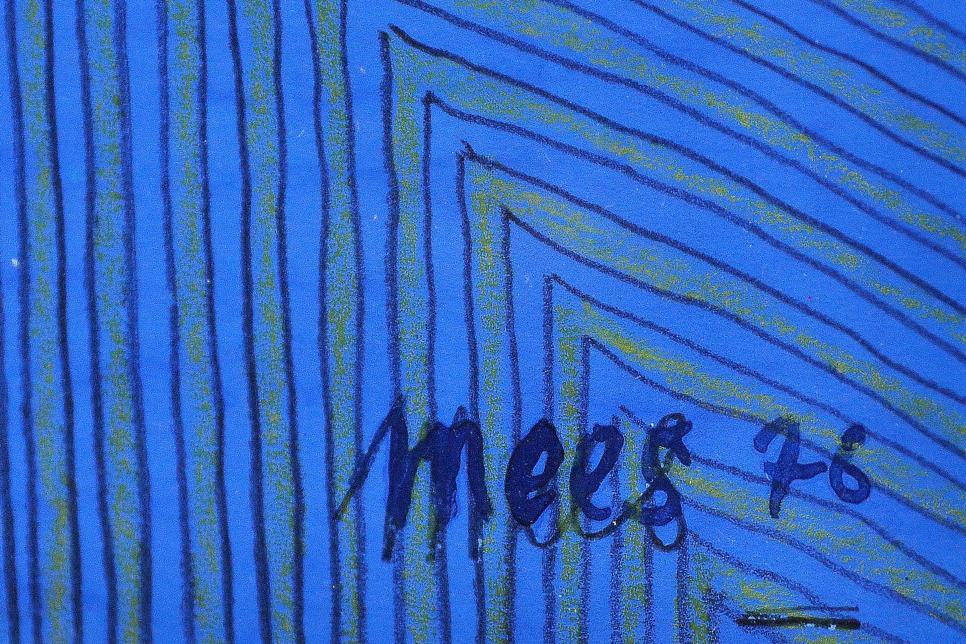 Abstract Guache Composition by Jozef Mees, Belgian Constructivism 1976 For Sale 1