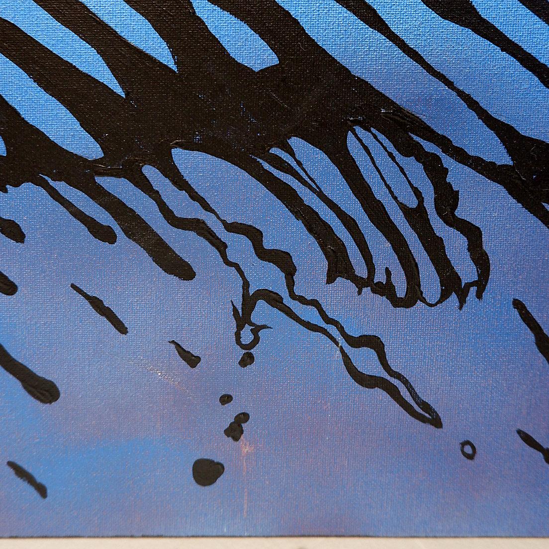 Abstraktes Rasterbild auf Leinwand - signiert C.Massaut - wahrscheinlich 20. im Angebot 9