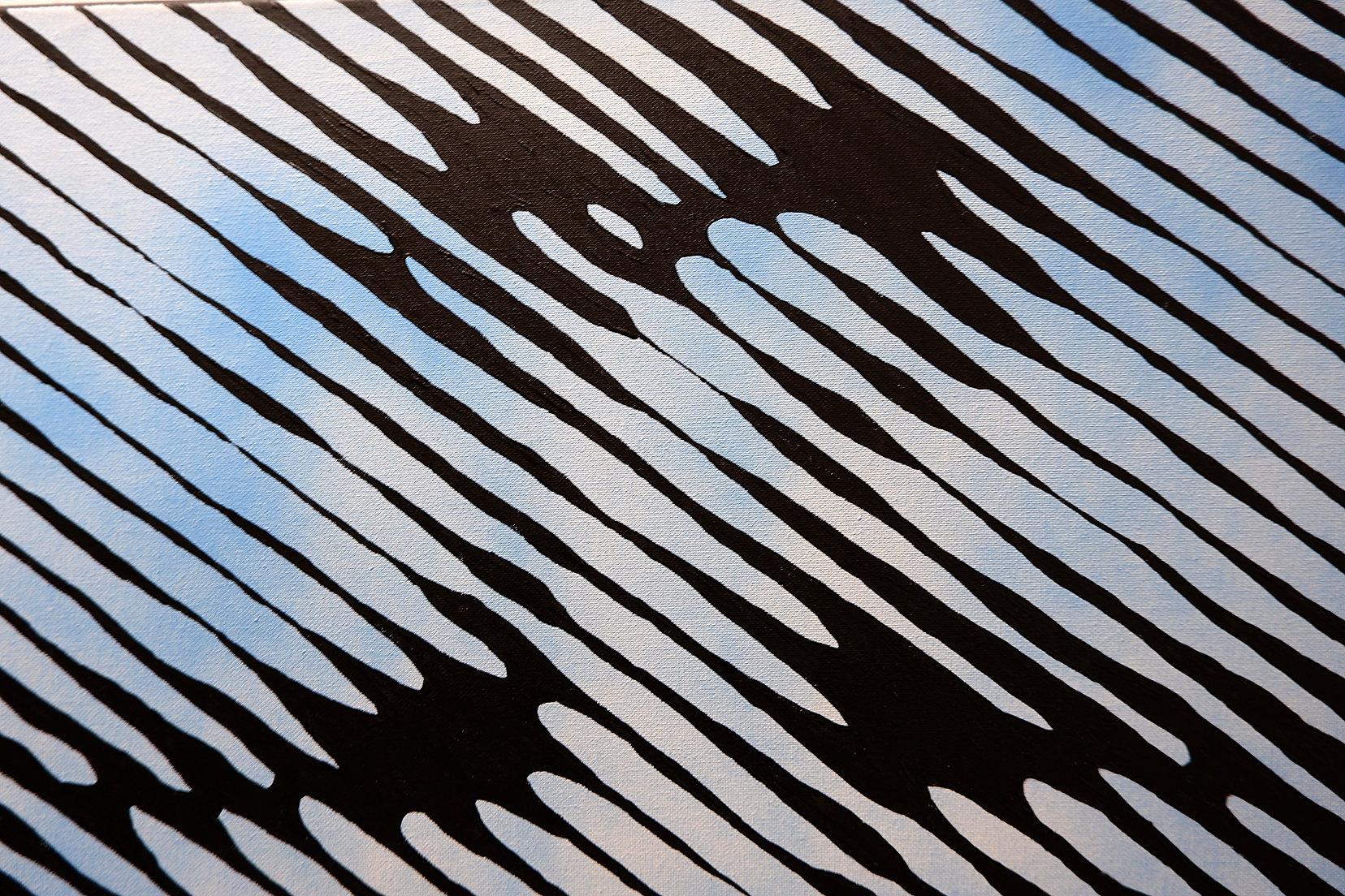 Abstraktes Rasterbild auf Leinwand - signiert C.Massaut - wahrscheinlich 20. (Moderne) im Angebot