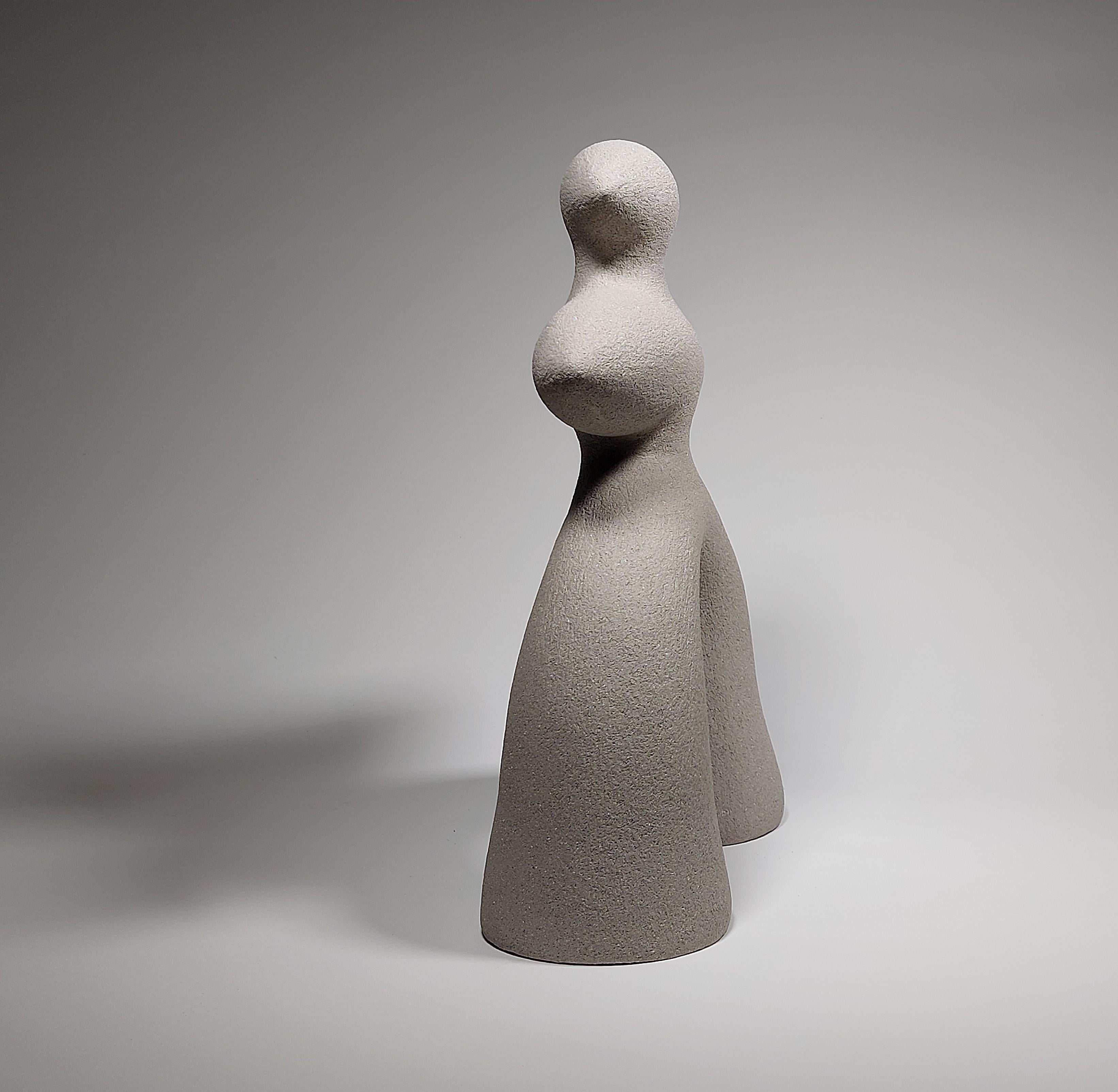 British Contemporary Figurative Ceramic Sculpture by Rachel Peters, Grey Clay, In Stock For Sale