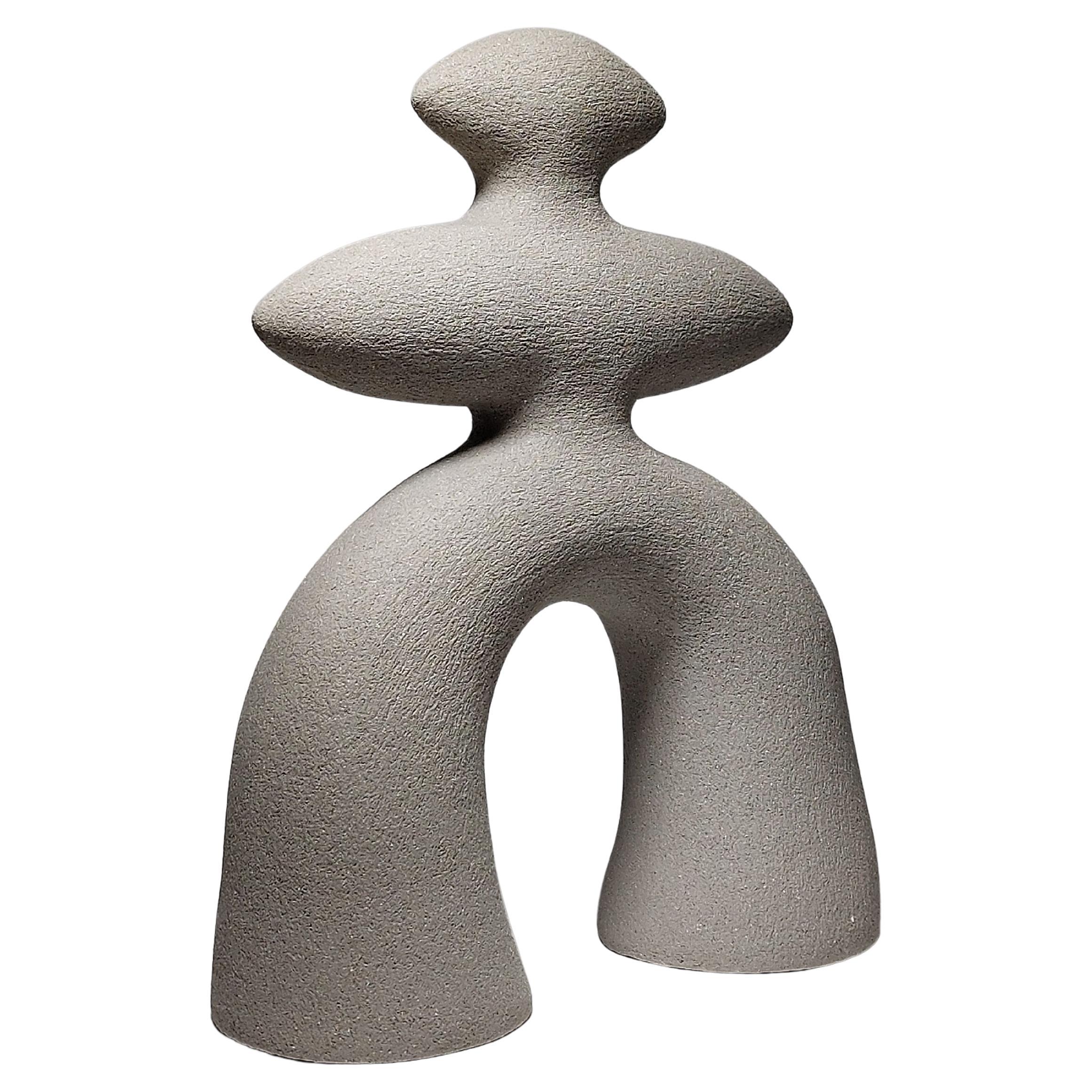 Contemporary Figurative Ceramic Sculpture by Rachel Peters, Grey Clay, In Stock For Sale