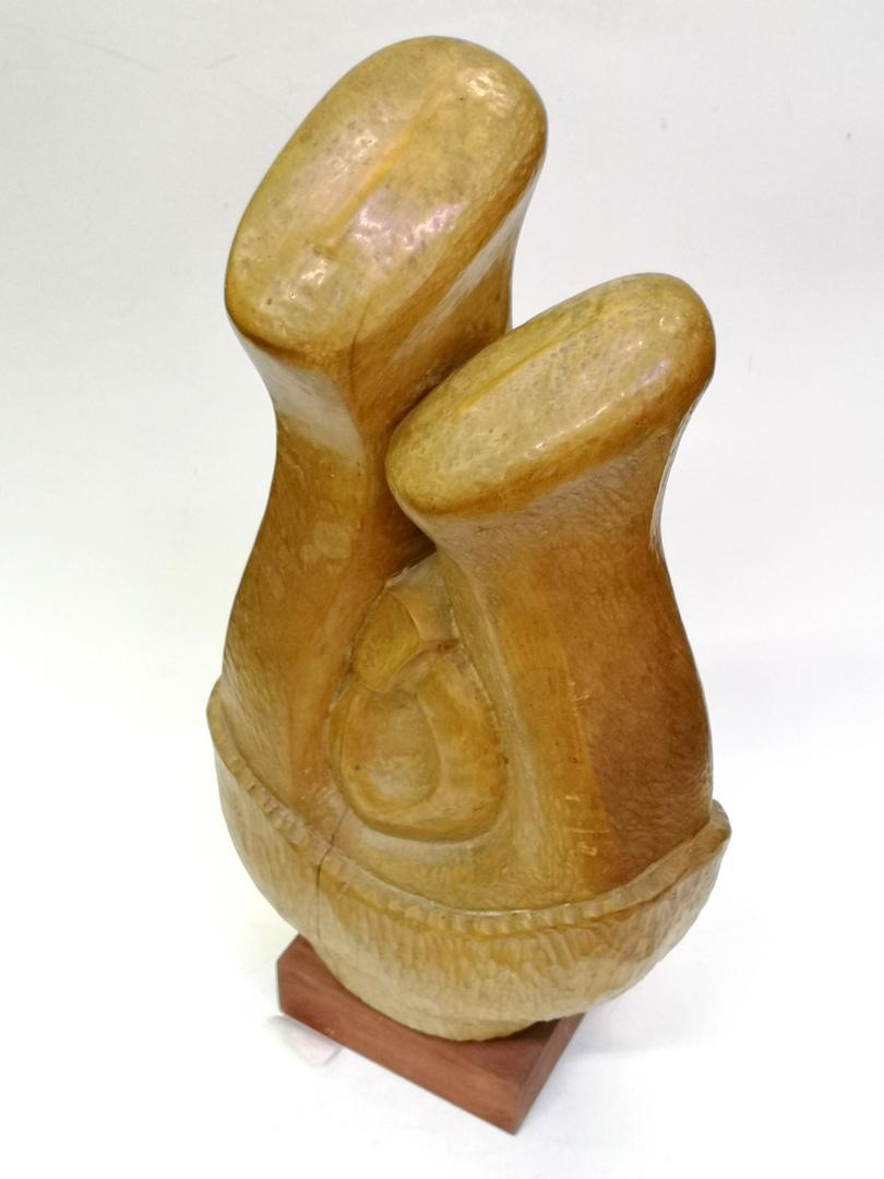 Abstract Hand Carved Wooden Sculpture, by Artist Feldman, 1970s For Sale 2