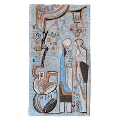 Abstract handcrafted wall hanging, Netherlands 1972