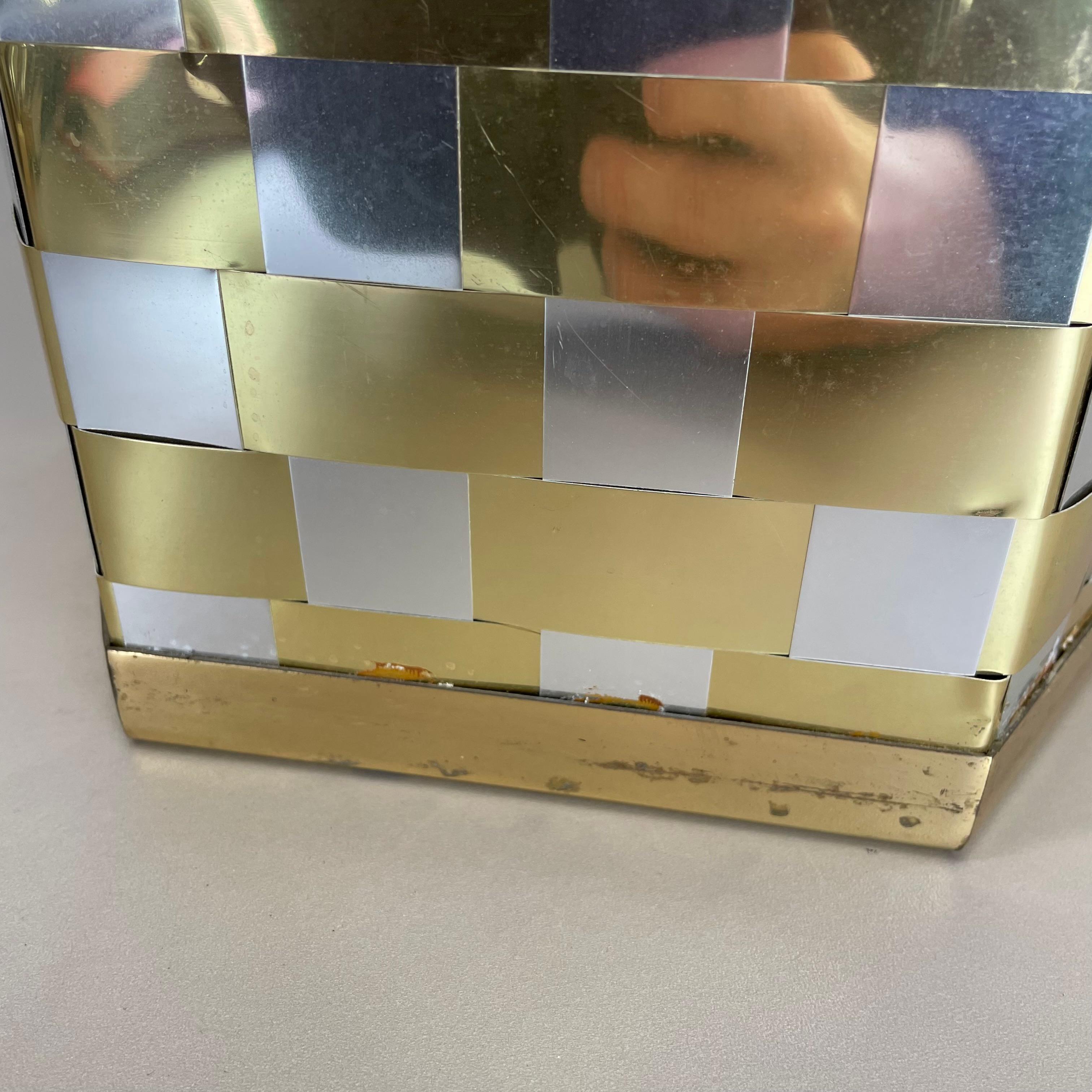 abstract hexagonal bicolor Umbrella Stand in Style of Paul Evans, Italy 1970s For Sale 10