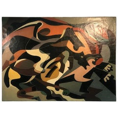 Abstract Horse Race Painting by Paul Rand Modernist