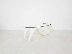 Abstract Human Shaped Coffee Table in White Fibreglass from the Midcentury