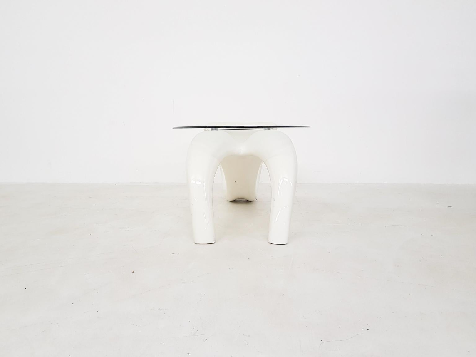 white abstract coffee table