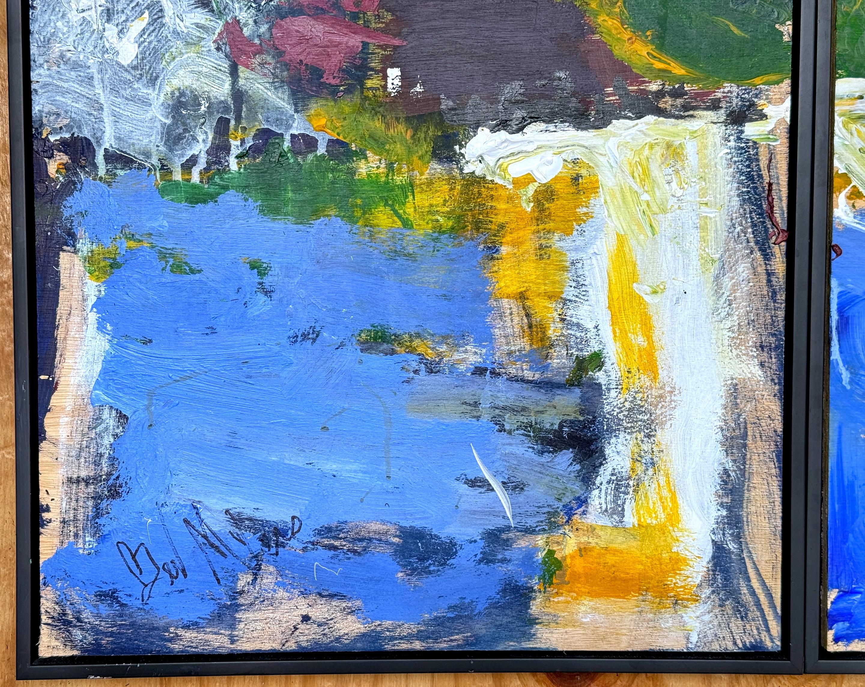 'Abstract III, Diptych' by Beverly Myers Modern Painter, School of Wolf Kahn For Sale 1