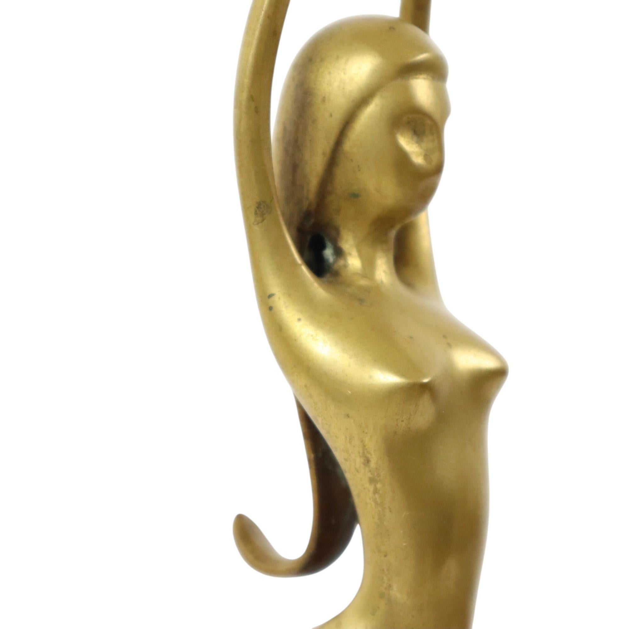 Imagen Abstracta Mujer Desnuda Bailarina Estilo Art Decó Latón 51cm en venta 5