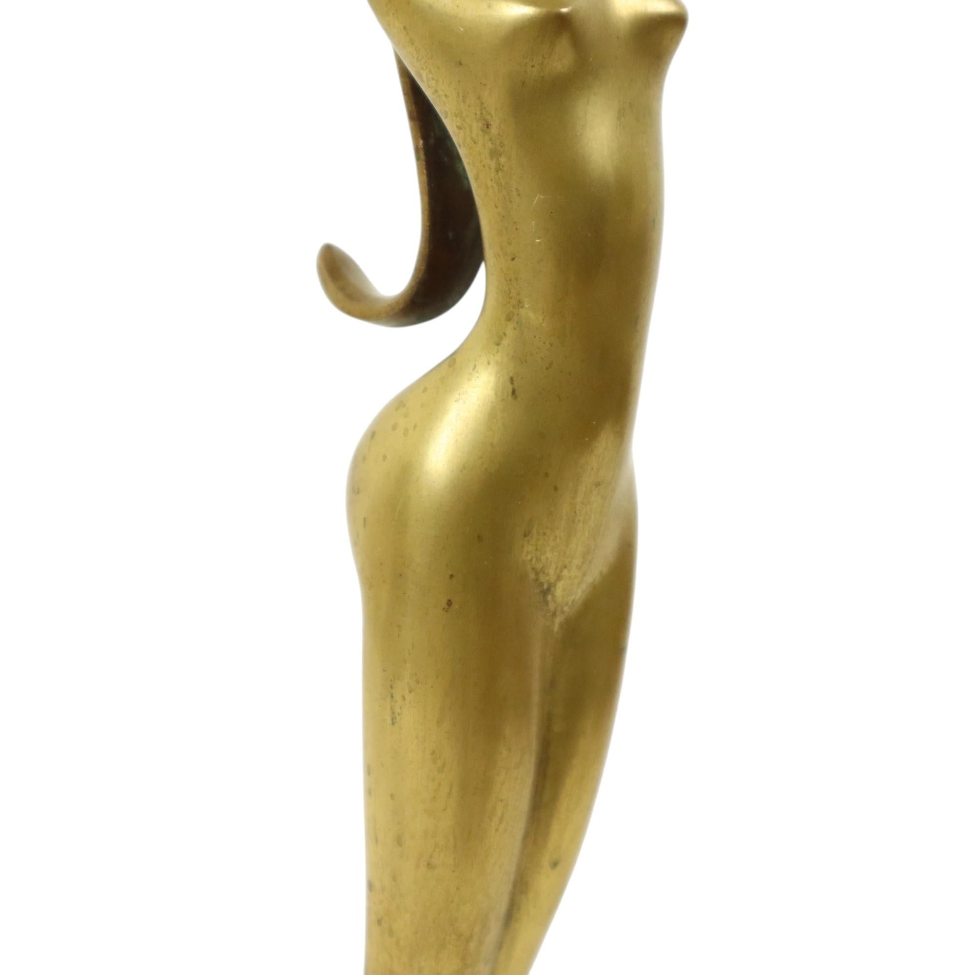 Imagen Abstracta Mujer Desnuda Bailarina Estilo Art Decó Latón 51cm en venta 7
